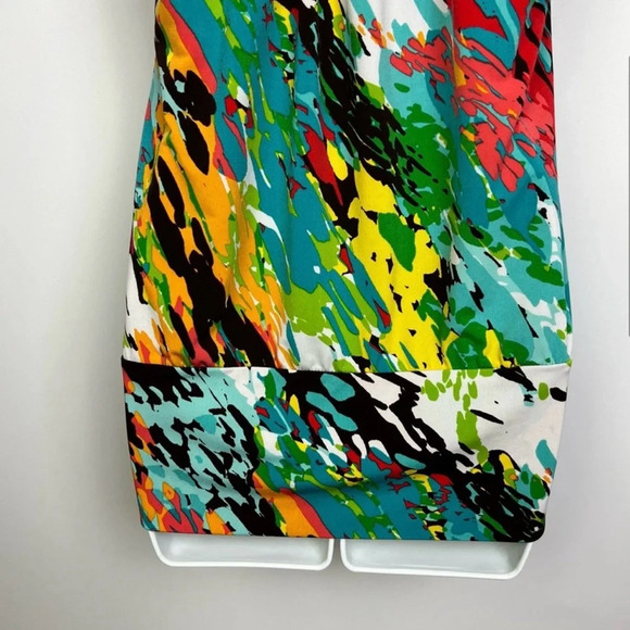 A. BYER crochet sleeveless top multicolor watercolor print - size Medium - Picture 6 of 11